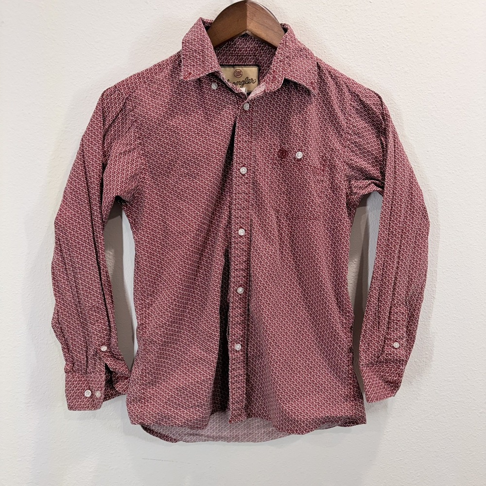 Wrangler Boys Rancher Western Button Down Shirt Large
